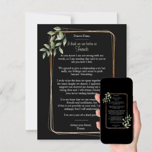 Better As Friends Breakup Card