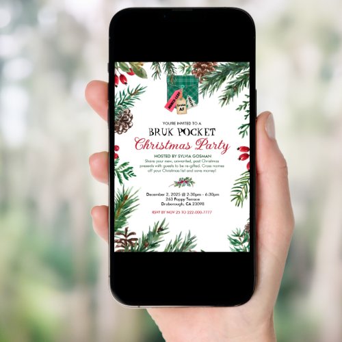 Bruk(Broke) Pocket Christmas Party Invitation
