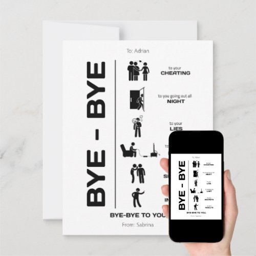 Bye Bye Breakup Card