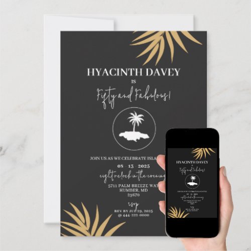 Island of Jamaica Birthday Party Invitation