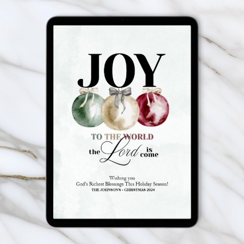 Joy To The World Holiday Card