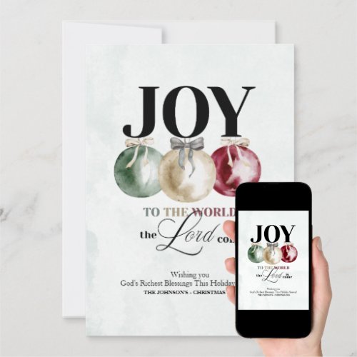 Joy To The World Holiday Card