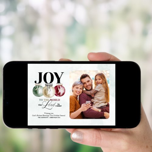 Joy To The World Photo Holiday Card