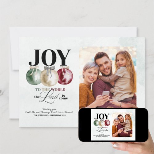 Joy To The World Photo Holiday Card
