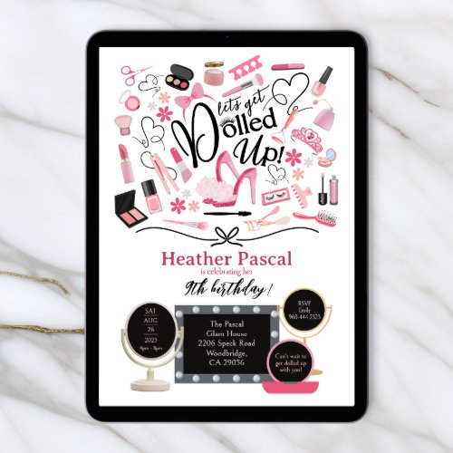 Let's Get Dolled Up Birthday Invitation