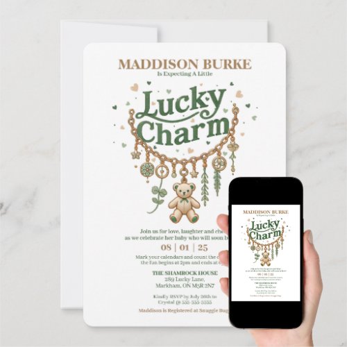 Lucky Charm Bracelet Baby Shower Invitation