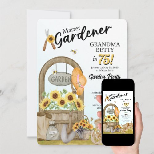 Master Gardener Birthday Invitation