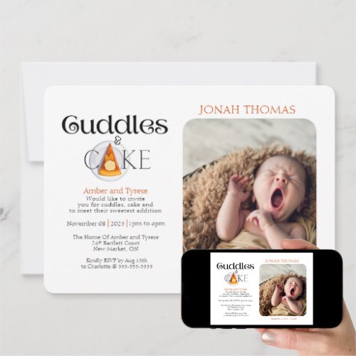 Meet The Baby: Sweet Cuddles & Cake Invitation