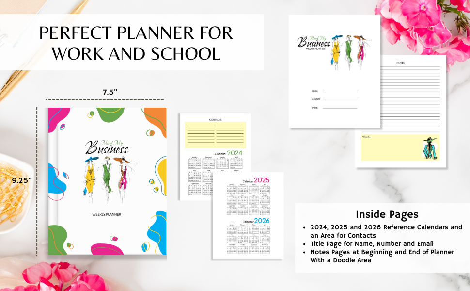 Women's Weekly Planner | Undated Planner with Mood Tracker & Habit Tracker