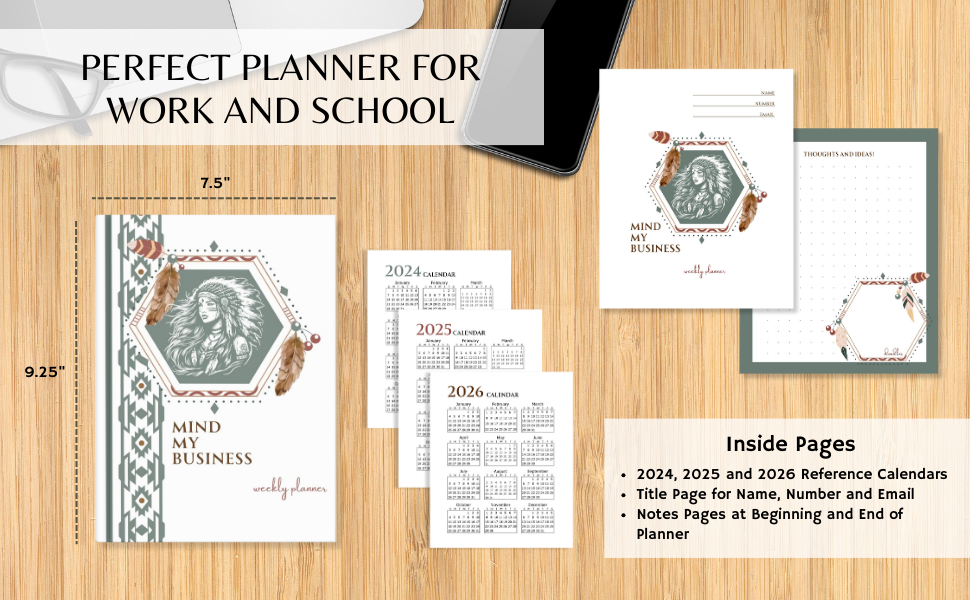 Native American Women's Weekly Planner | Cultural Planner with Meal Planning