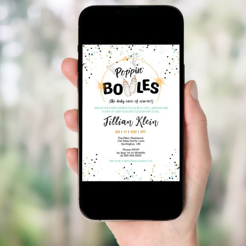 Poppin' Bottles Baby Shower Invitation