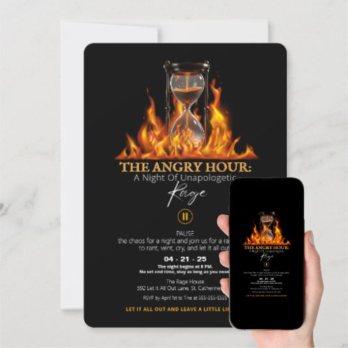 The Angry Hour Rage Party Invitation