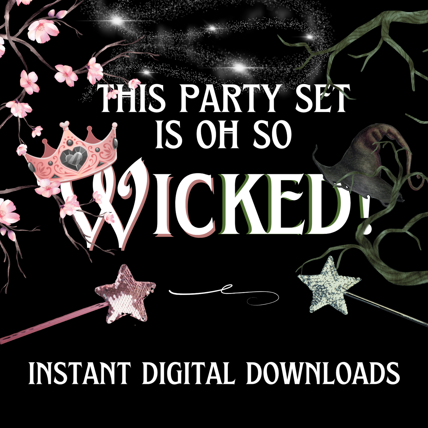 Wicked Birthday Party Printable Bundle – Instant Download (No Customization)