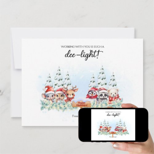 Christmas Card, Holiday Card, Co-worker Christmas Card - Size 4x6, Editable Template
