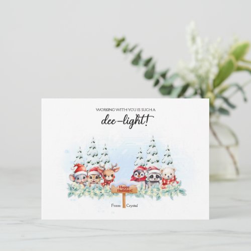 Christmas Card, Holiday Card, Co-worker Christmas Card - Size 4x6, Editable Template
