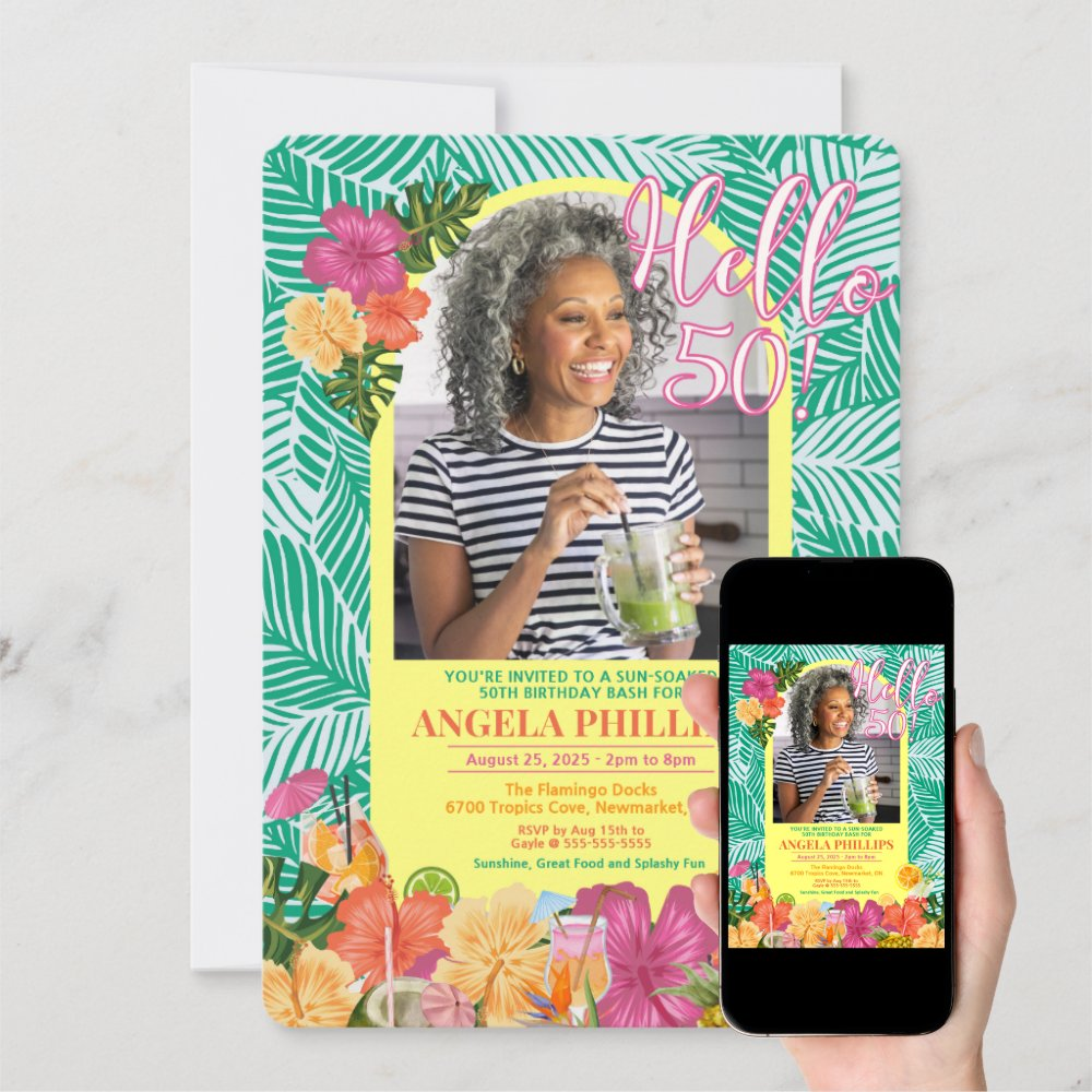 Say Hello To Fun In The Sun Birthday Invite