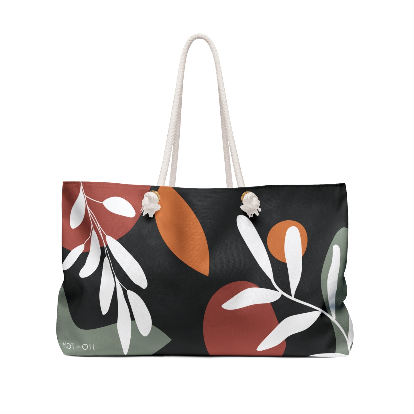 White Leaves Japandi Tote Bag