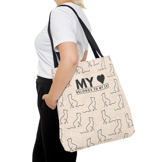 My Heart Belongs To My Cat Tote Bag