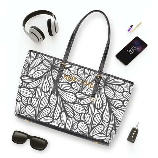 Flower Abstract Hot Oil Tote PU Leather Shoulder Bag