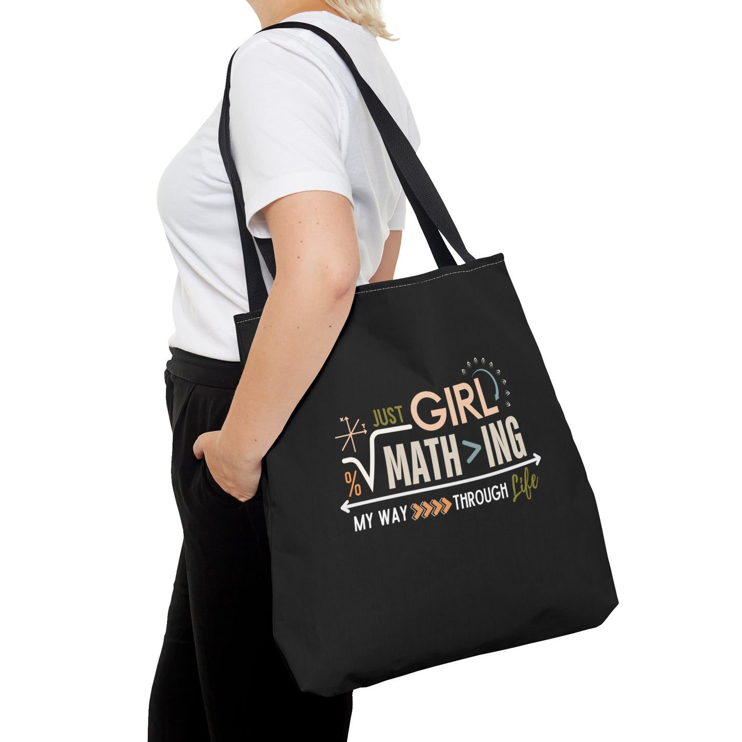 Girl Math-ing My Way Through Life Black Tote Bag