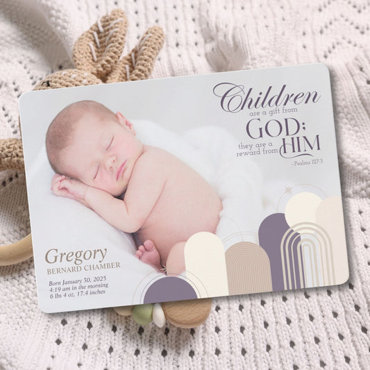 Children Are A Gift Religious Birth Announcement Card