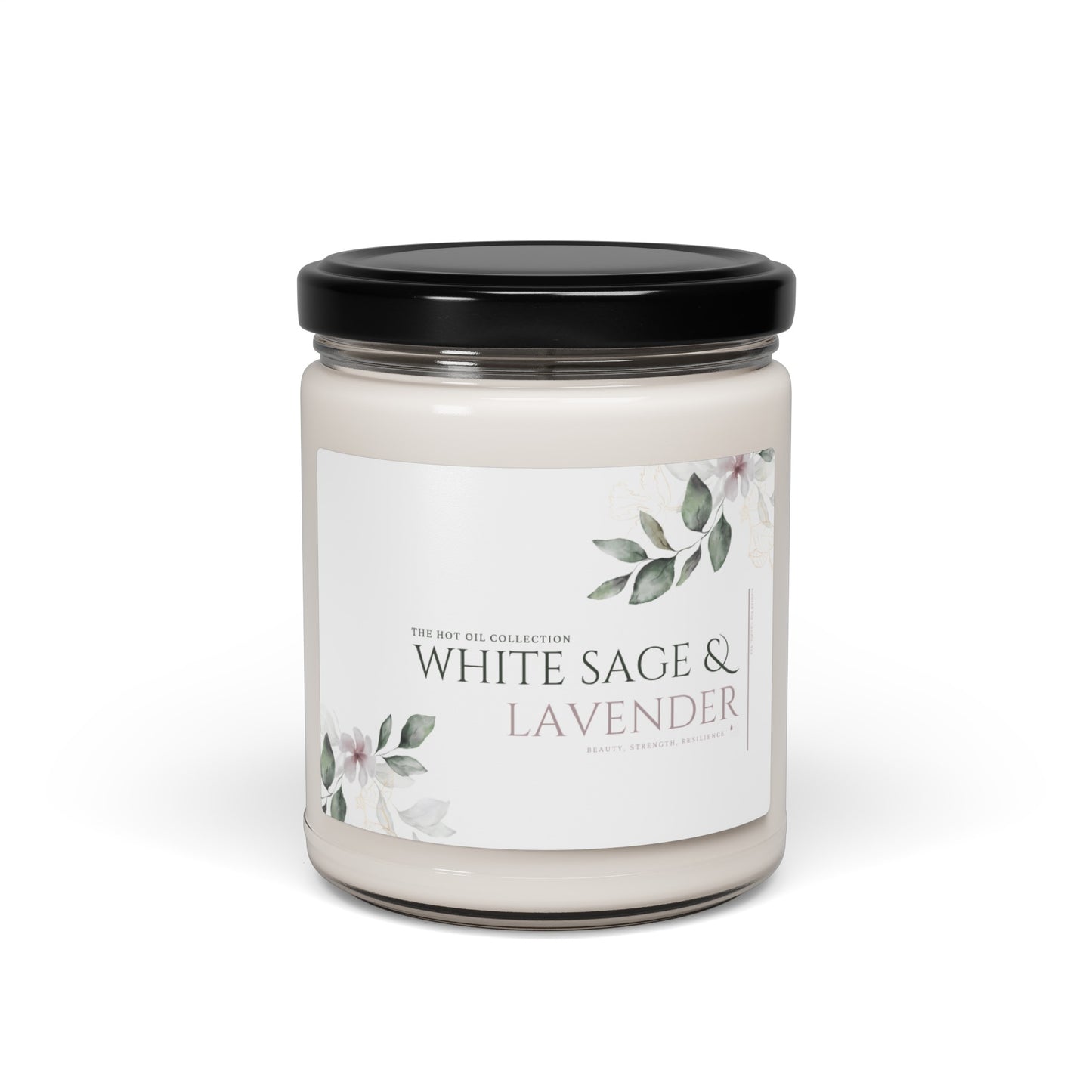 The Hot Oil Collection - White Sage & Lavender Scented Soy Candle, 9oz