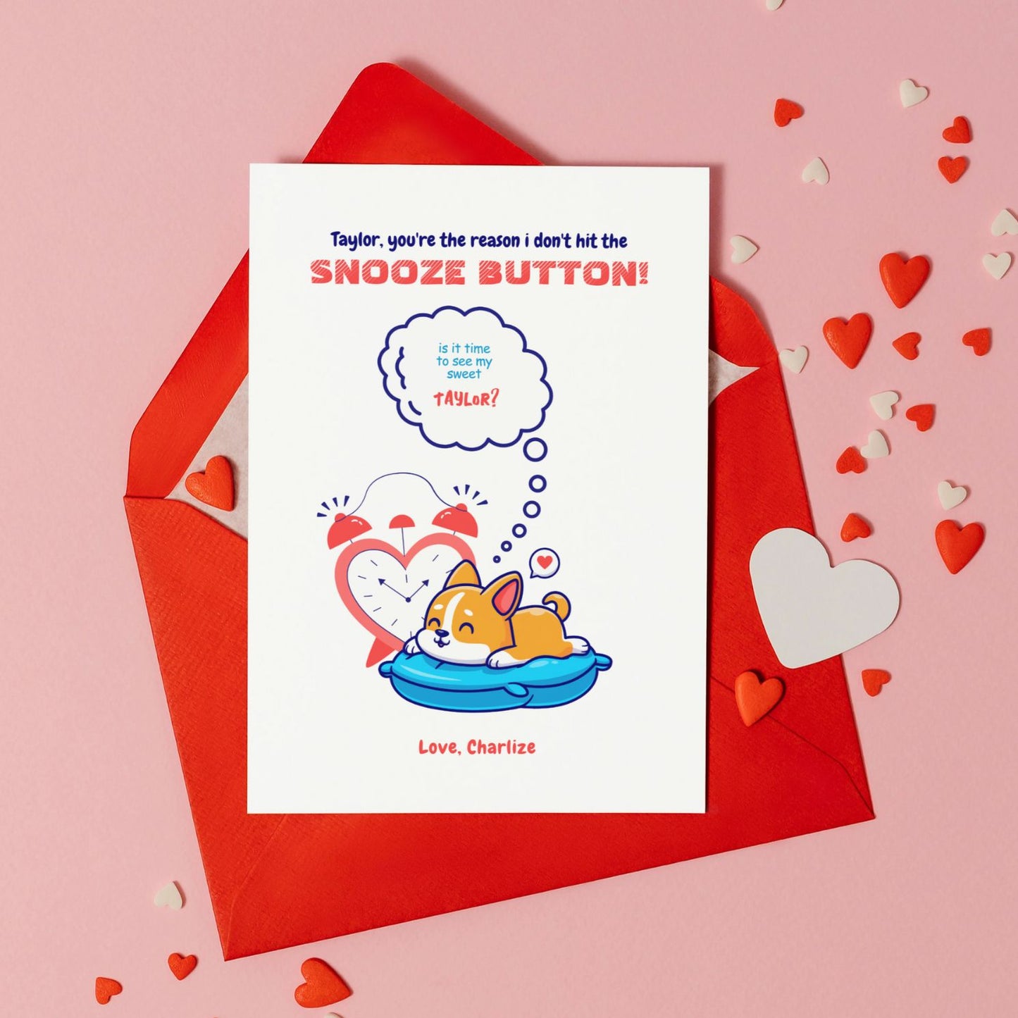 Hit The Snooze Button Valentine Card