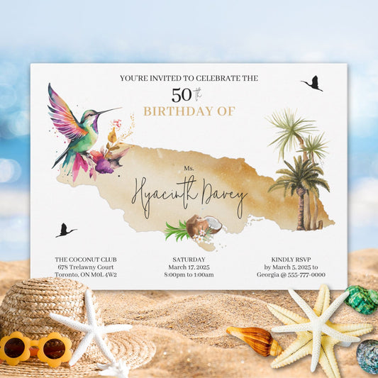 Jamaican Theme Birthday Invitation