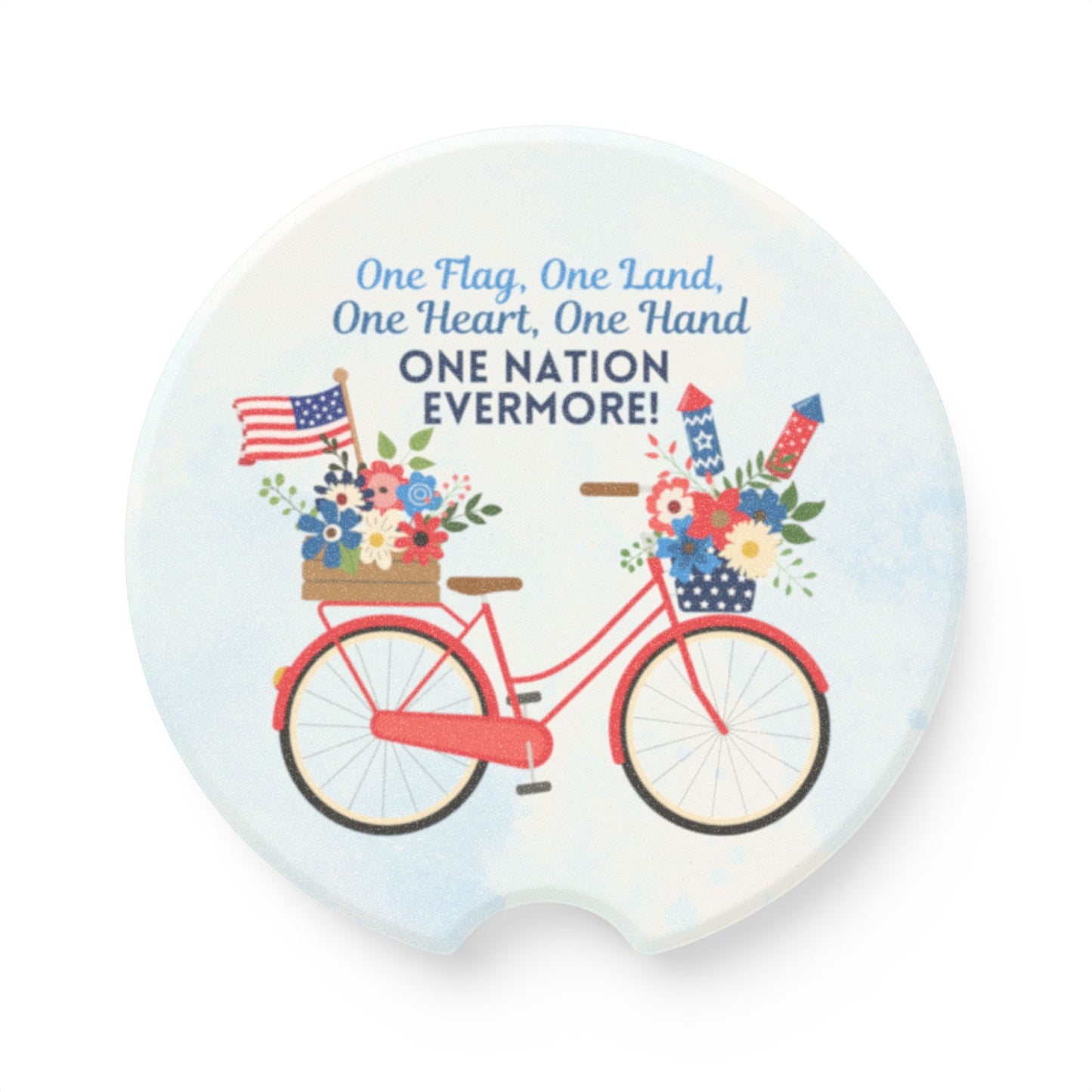 One Nation Evermore USA Patriotic Soapstone Car Coaster