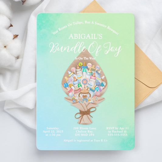 Bouquet Baby Shower Invitation