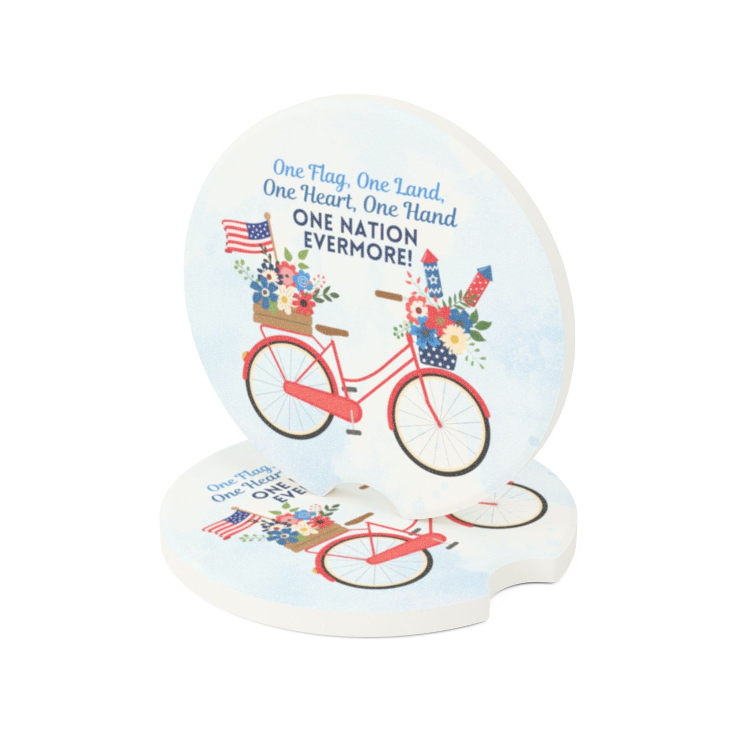 One Nation Evermore USA Patriotic Soapstone Car Coaster