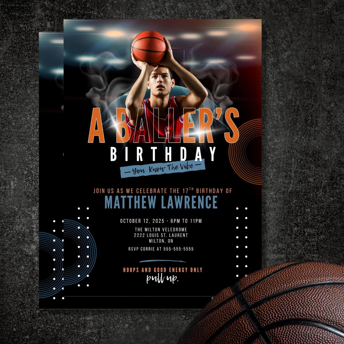 A Baller's Birthday - Custom Photo Invitation - Digital File Only
