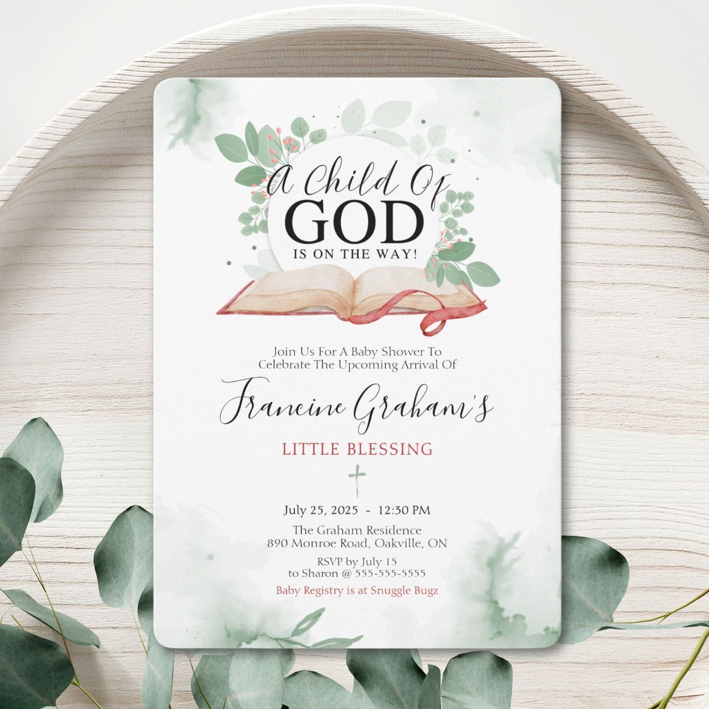 A Child Of God Baby SHower Invitation