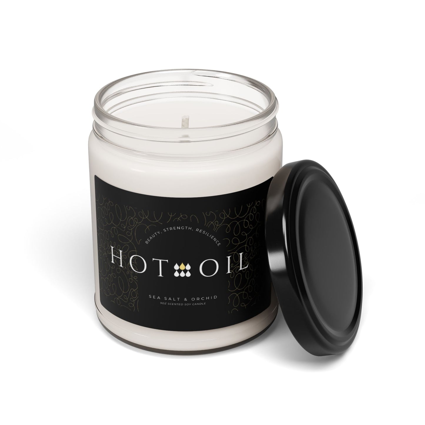 The Hot Oil Collection - Sea Salt & Orchid Scented Soy Candle, 9oz