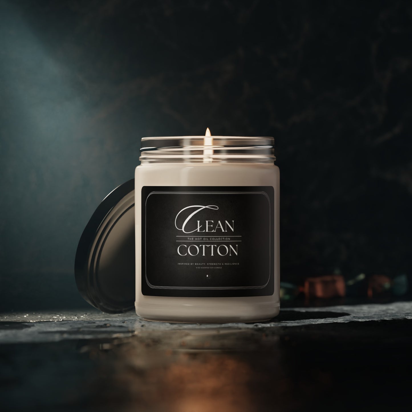 The Hot Oil Collection - Clean Cotton Scented Soy Candle, 9oz