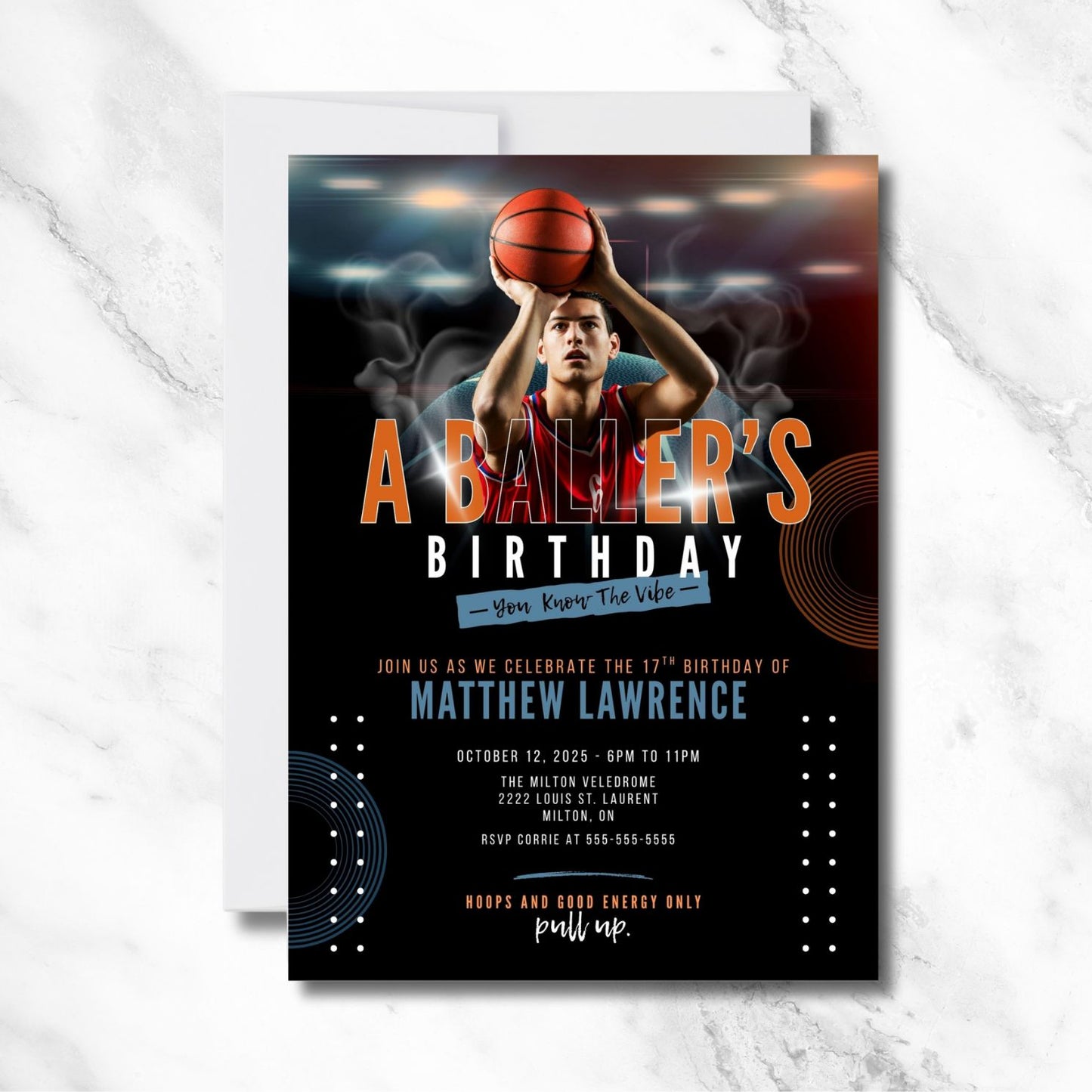 A Baller's Birthday - Custom Photo Invitation - Digital File Only
