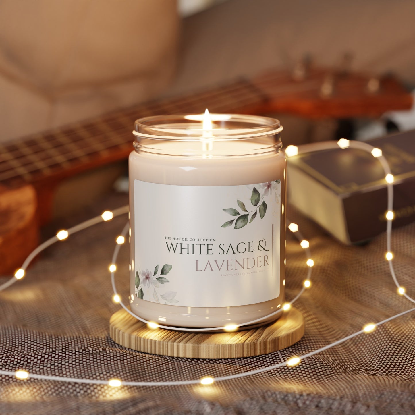 The Hot Oil Collection - White Sage & Lavender Scented Soy Candle, 9oz