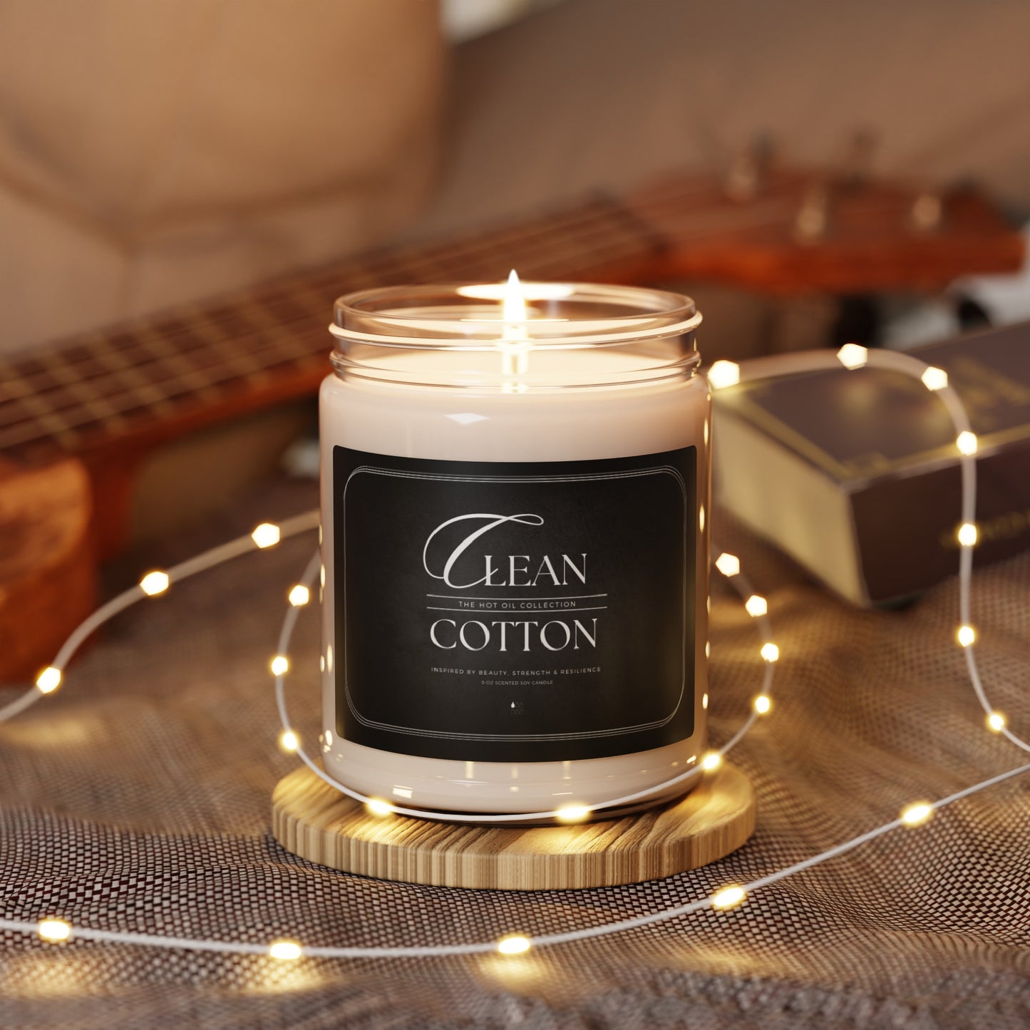 The Hot Oil Collection - Clean Cotton Scented Soy Candle, 9oz