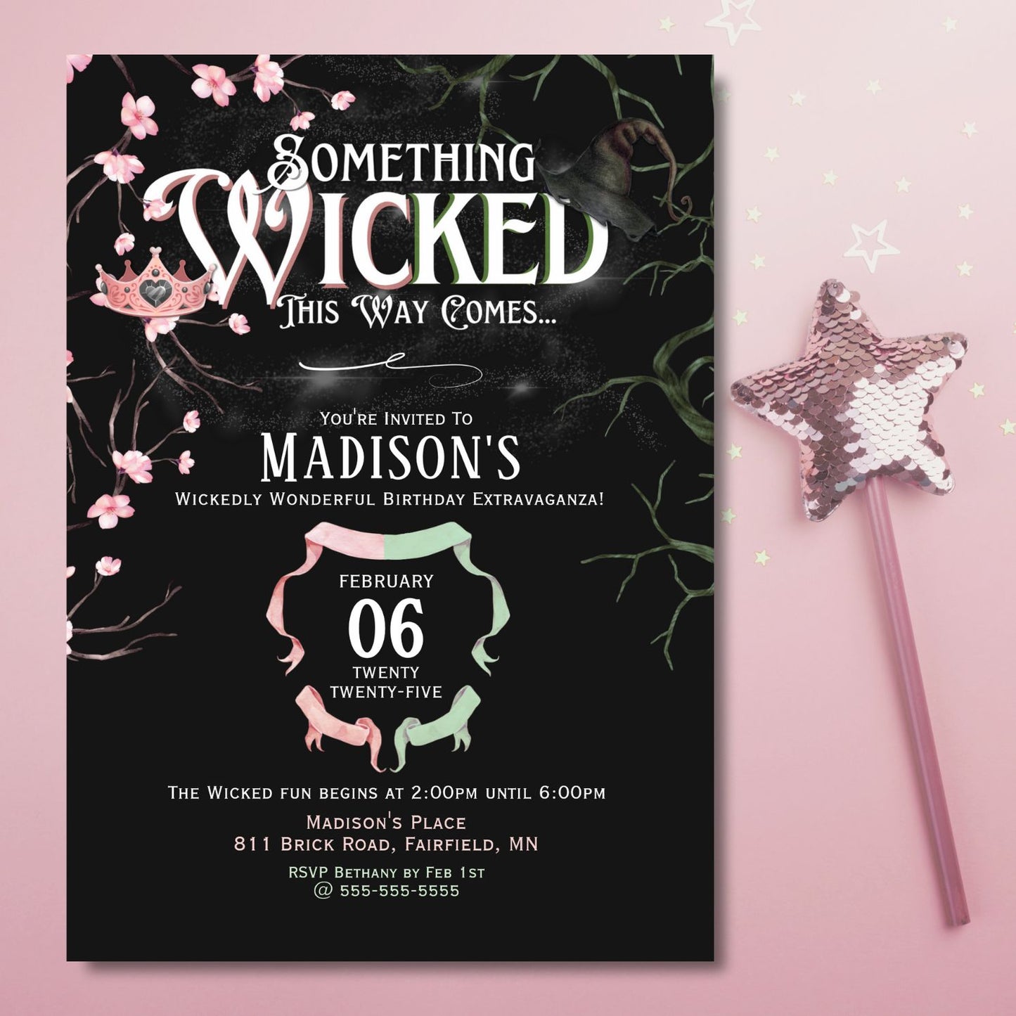 Wicked Theme Birthday Invitation