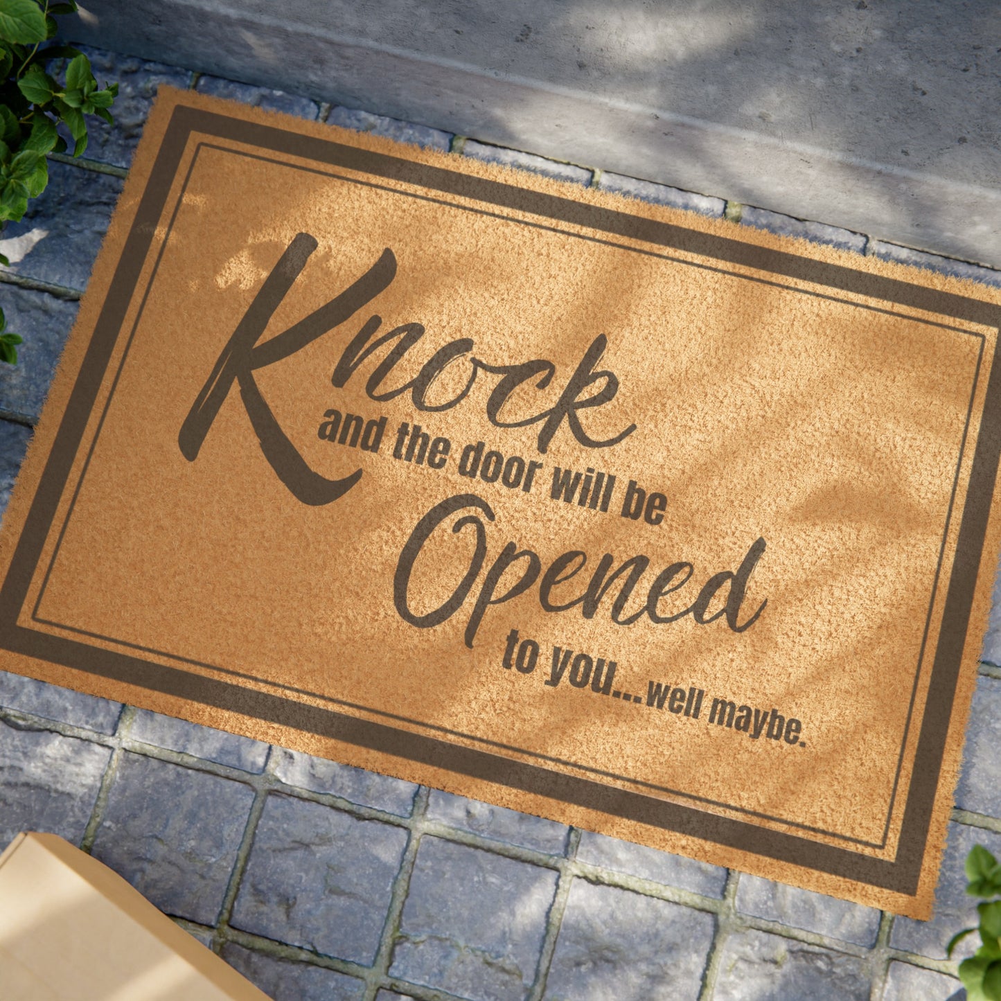 Knock And The Door Will Be Opened Doormat