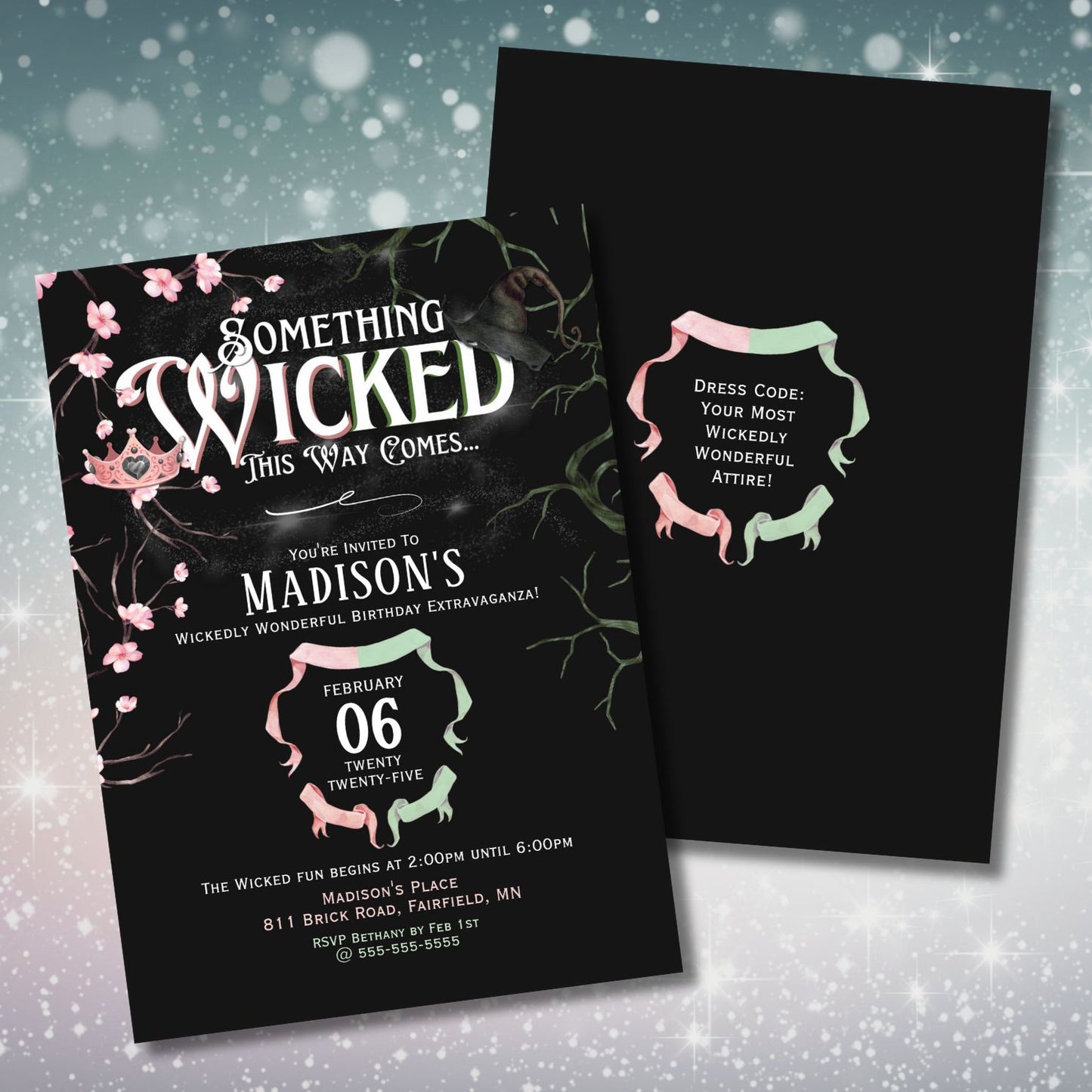 Wicked Theme Birthday Invitation