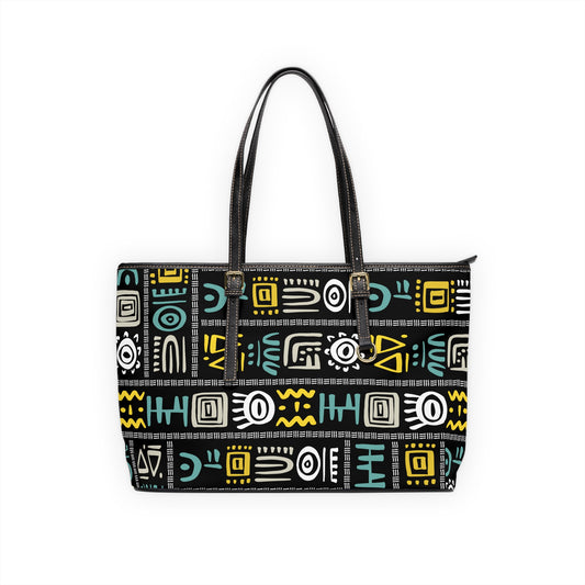 African Tribal Pattern PU Leather Shoulder Bag