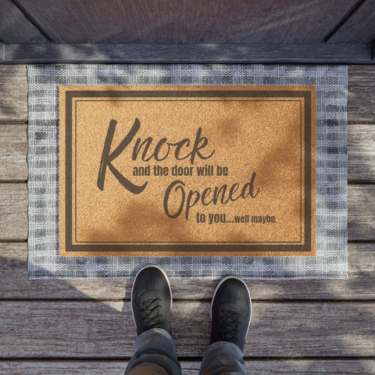 Knock And The Door Will Be Opened Doormat