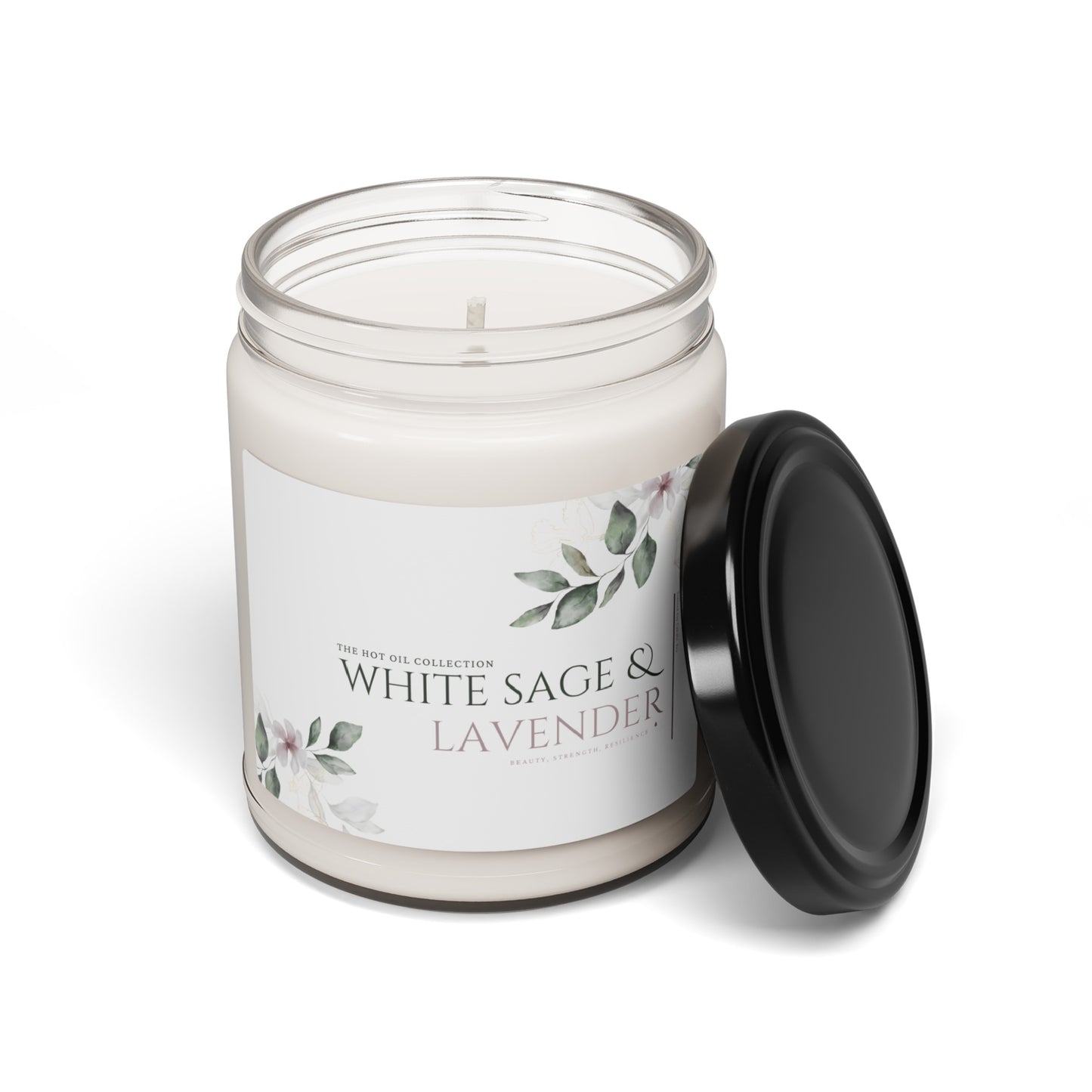 The Hot Oil Collection - White Sage & Lavender Scented Soy Candle, 9oz