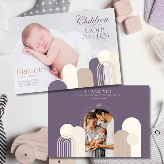Children Are A Gift Religious Birth Announcement Card