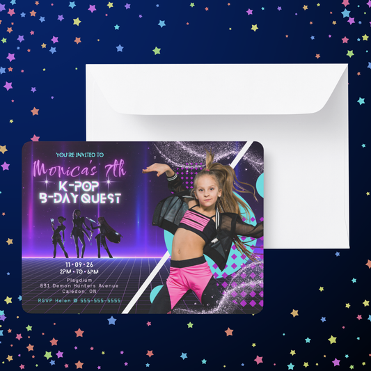 K-Pop Birthday Photo Invitation Template