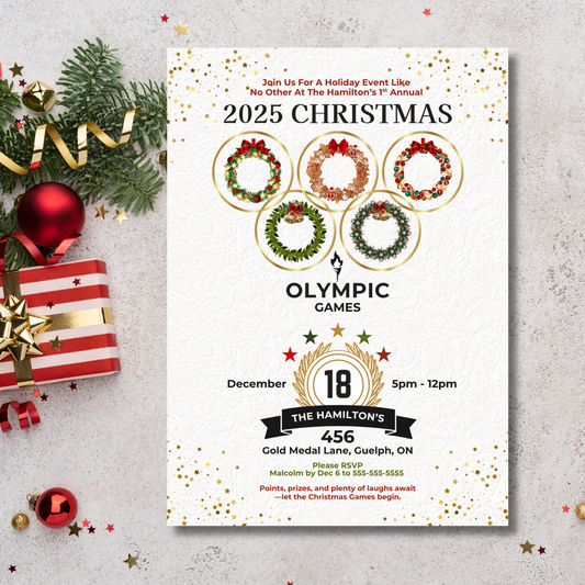 Christmas Olympic Games Invitation Template