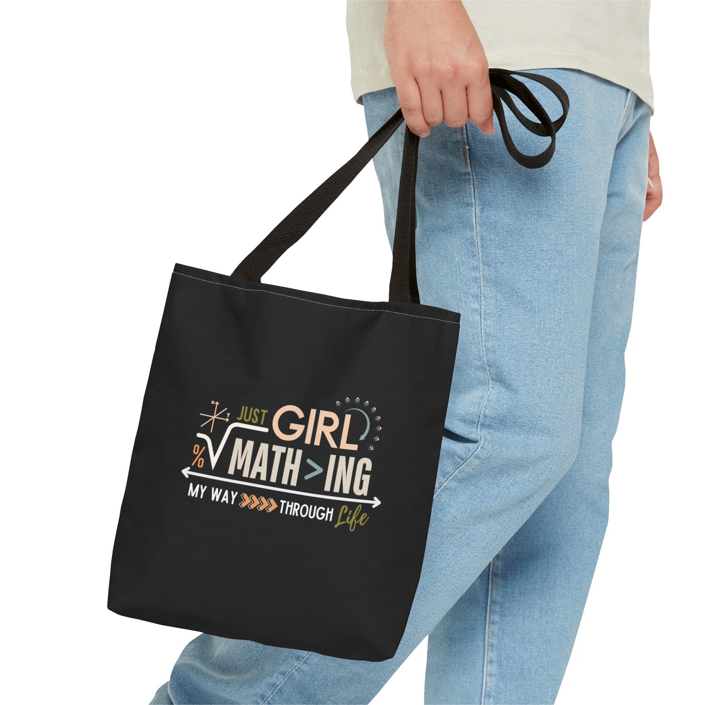 Girl Math-ing My Way Through Life Black Tote Bag