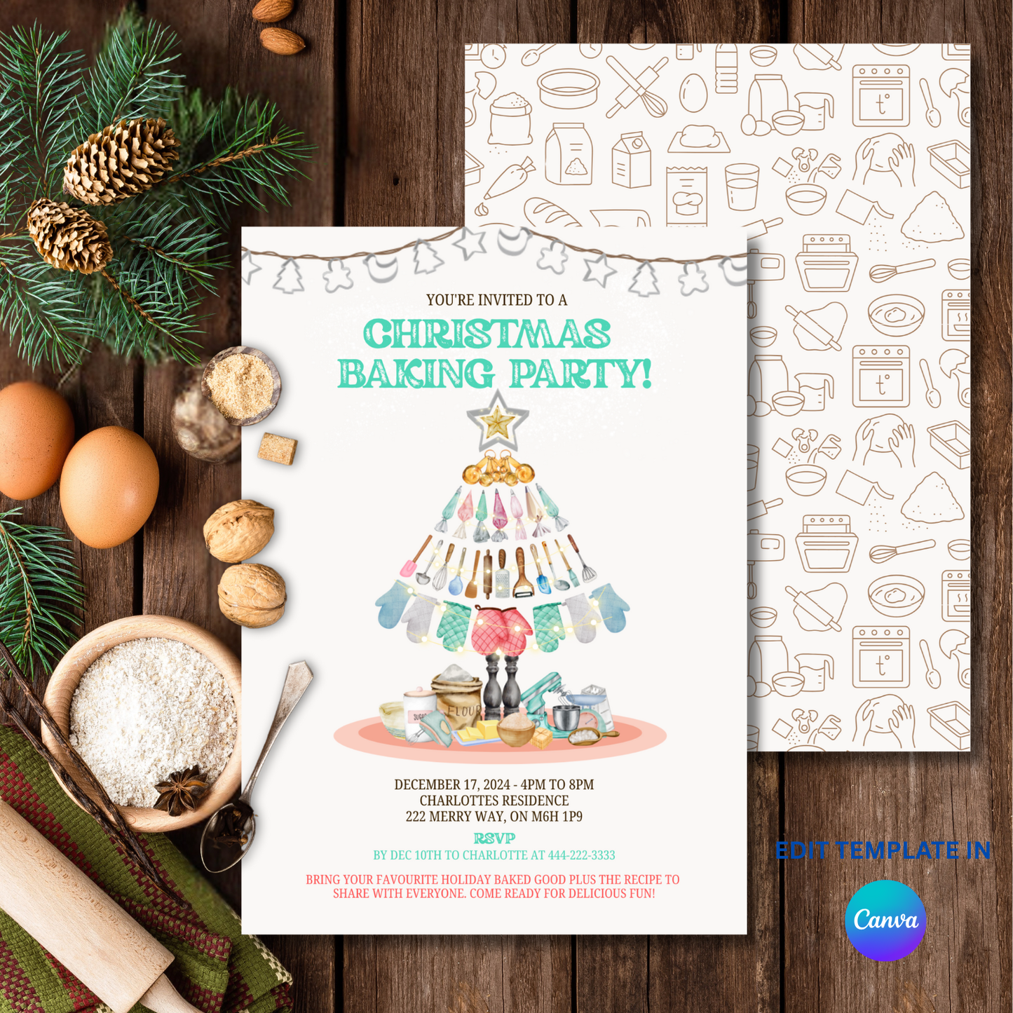 Christmas Baking Party Invitation