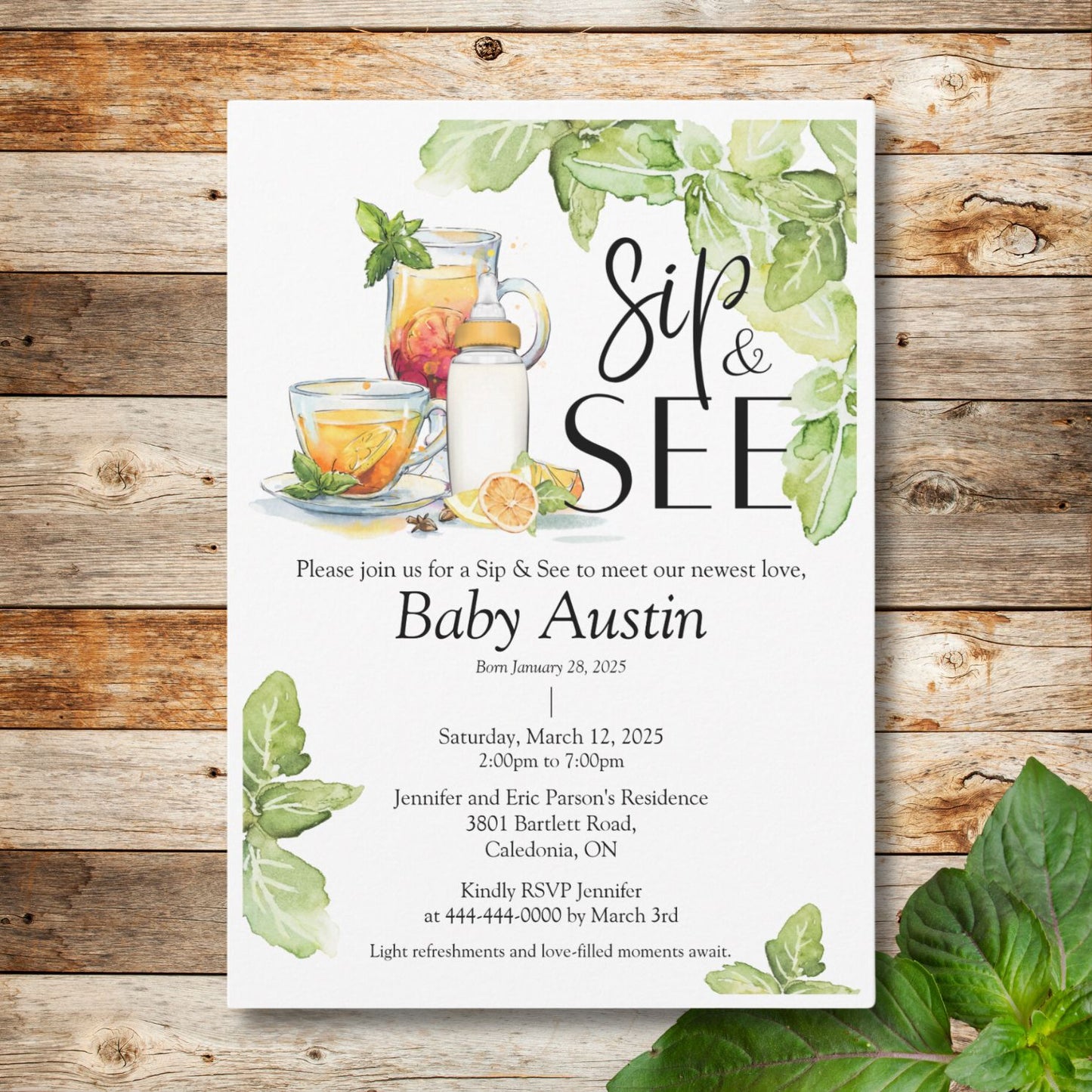 Sip & See Meet The Baby Invitation